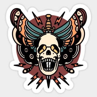 skull butterfly tattoo Sticker